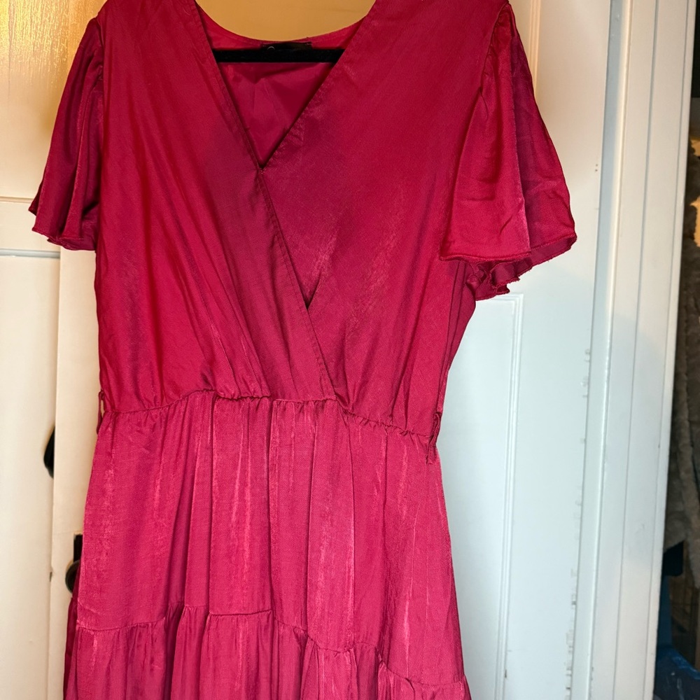 Pretty garden women’s red V-Neck Dress